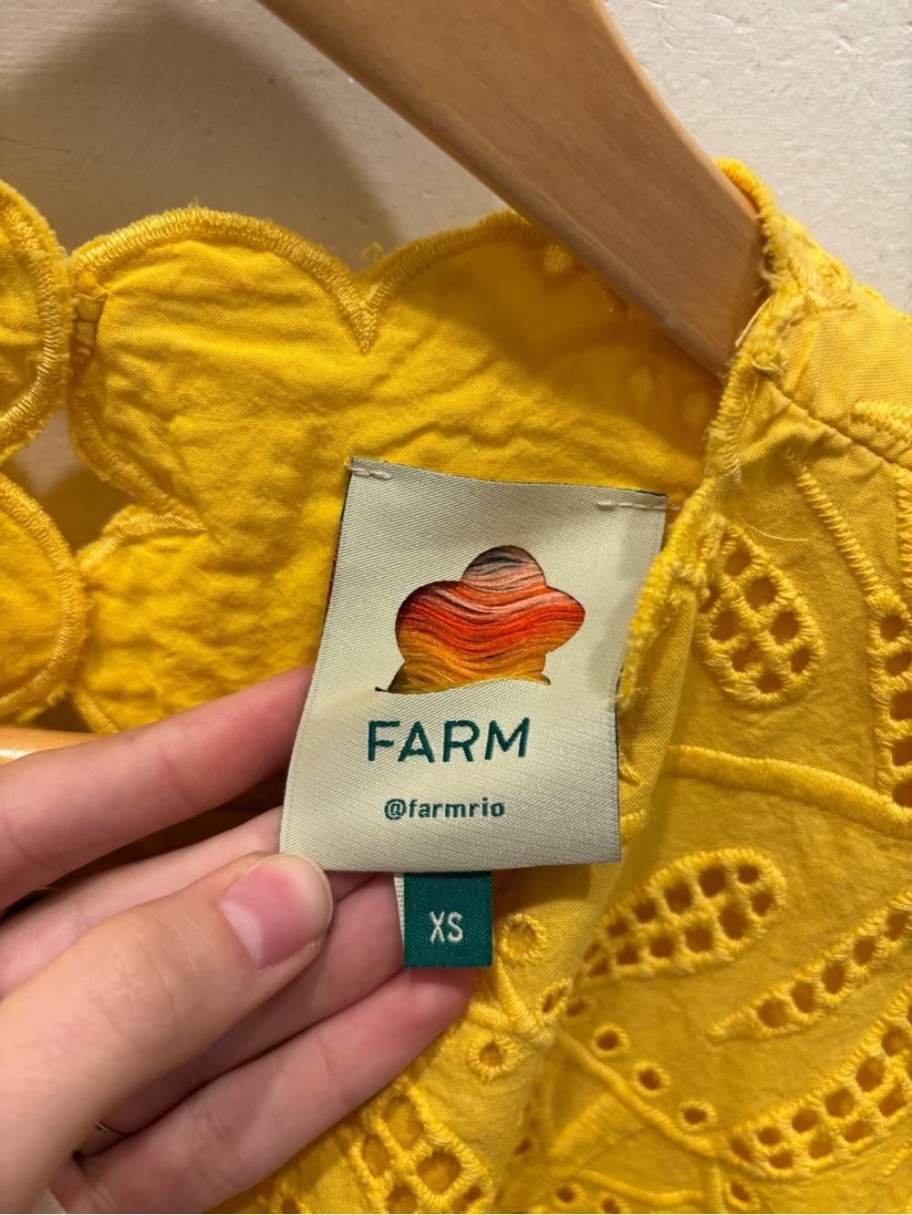 FARM Rio Yellow Eyelet Midi Skirt with Matching tank - Picture 4 of 7